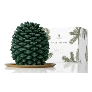Thymes Frasier Fir Pinecone Candle with Dish